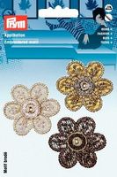 Applikation selbstkl./aufb. Blumen braun + natur