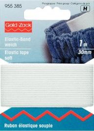 Prym 1m Elastic Band Gummiband weich 30 mm weiß