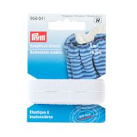 Prym 1m Knopfloch Elastic glattes Band Gummiband 18 mm weiß