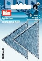 Applikation Dreiecke gross Jeans hell