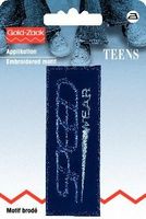 Applikation Jeanslabel d-blau Rechteck Speed Wear