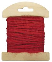 Rayher HobbyKunst Jutekordel auf Holzkarte 2mm breit. 10m lang rot