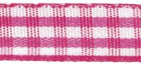 Rayher HobbyKunst Karoband 9.5mm breit. 10m lang pink-weiß kariert
