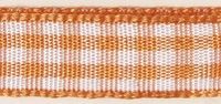 Rayher HobbyKunst Karoband 9.5mm breit. 10m lang orange-weiß kariert