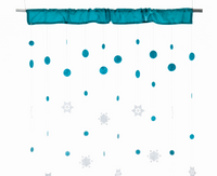 Vorhang Schneeflocken SNOWFALL türkis 90x250cm