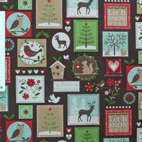 19142-Baumwollstoff-Stoff-Dekostoff-Meterware-Tiere-Pa_1.jpg Gardinenstoff Dekostoff Meterware Tiere Patchwork Weihnachten braun