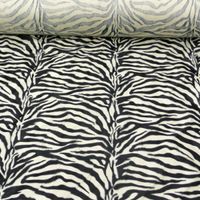 Velours Fellimitat Kunstfell Zebra schwarz weiß 1.5m Breite
