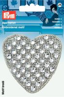 Applikation Glamourtransfer Herz silber