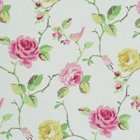 Clarke & Clarke Rose Rosen groß creme Baumwollstoff Dekostoff