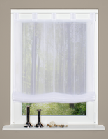 Raffrollo Rollo Schlaufen weiß transparent mit Streifen 140x140cm