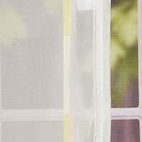 Raffrollo Rollo Schlaufen weiß transparent mit grünen Streifen 80x140cm