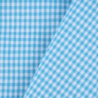 Baumwollstoff kariert weiß türkis 2mm