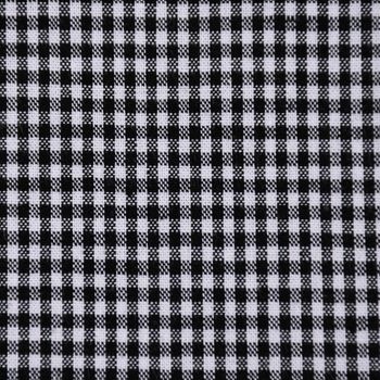 Baumwollstoff kariert weiß schwarz 2mm