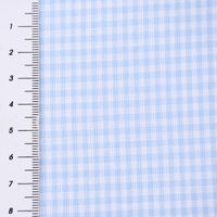 Baumwollstoff kariert weiß hellblau 2mm