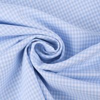 Baumwollstoff kariert weiß hellblau 2mm