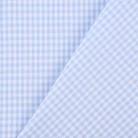 Baumwollstoff kariert weiß hellblau 2mm