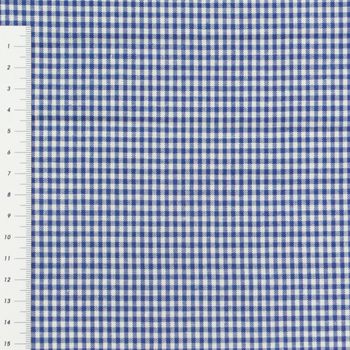 Baumwollstoff kariert weiß royalblau 2mm