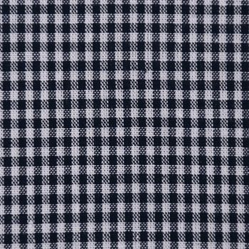 Baumwollstoff kariert weiß dunkelblau 2mm