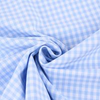 Baumwollstoff kariert weiß hellblau 5mm