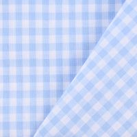 Baumwollstoff kariert weiß hellblau 5mm