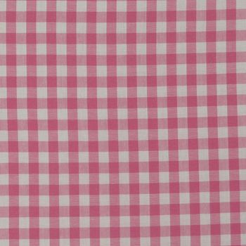 Baumwollstoff kariert weiß rosa 9mm