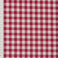 Baumwollstoff kariert weiß rot 9mm 1.4m Breite