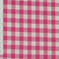 Baumwollstoff kariert weiß pink 16mm