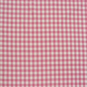 Baumwollstoff kariert weiß rosa 16mm 1.4m Breite