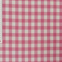 Baumwollstoff kariert weiß rosa 16mm 1.4m Breite