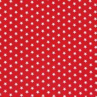 Baumwollstoff Sterne ca. 1x1cm rot weiß