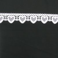 Herzchen-Borte Spitzenborte Häkelborte weiß Herz Meterware ca. 4.5cm breit