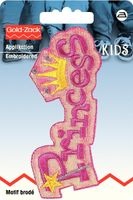 Prym Applikation Prinzessin Glitzer rosa 10x3.5cm