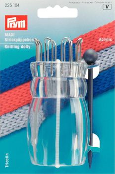Prym Strickpüppchen Acryl transparent MAXI mit Nadel 9.5x4.5cm