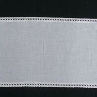 Gardinenstoff Flächenpaneele weiß mit Stickerei 28cm