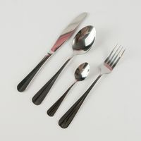 Besteckset Edelstahl silber 24 teilig