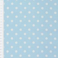 Baumwollstoff Punkte groß Ø 7mm babyblau weiß