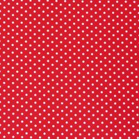 Baumwollstoff Punkte groß Ø 7mm rot weiß