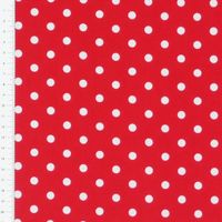 Baumwollstoff Punkte groß Ø 7mm rot weiß