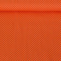 Baumwollstoff Punkte klein Ø 1mm orange weiß