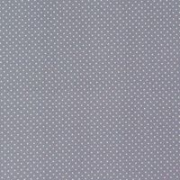 Baumwollstoff Punkte klein Ø 1mm grau weiß
