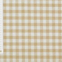 Dekostoff Dobby Landhausstoff Meterware kariert weiß beige 1.40m