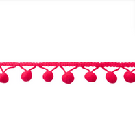 Bommelborte PomPom Borte Zierband pink Breite: 1,2cm