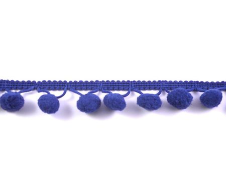 Bommelborte PomPom Borte Zierband dunkelblau Breite: 1,2cm