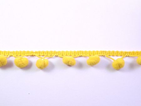 Bommelborte PomPom Borte Zierband gelb Breite: 1,2cm