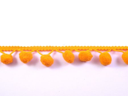 Bommelborte PomPom Borte Zierband orange Breite: 1,2cm