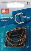 27253-Prym--Halbrundringe--D-Ringe--30mm--altmessin.jpg Prym Halbrundringe D-Ringe 30mm altmessing 4 Stück