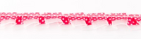 Satinband mit Organza und Punkten pink 1.9cm