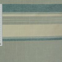 Gardinenstoff Meterware Dekostoff Leinenoptik creme Streifen petrol 1.50m Höhe