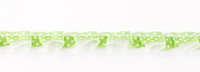 Satinband mit Organza und Punkten lime 1.9cm
