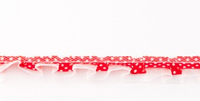 Satinband mit Organza und Punkten rot 1.9cm